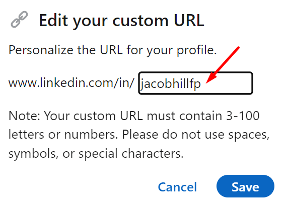 edit your linkedin custom url